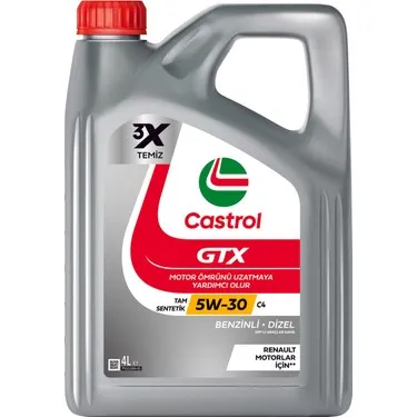 Castrol GTX 5W-30 C4 4 litre motor yağı