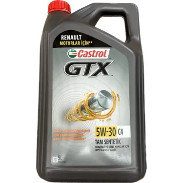Castrol GTX C4 5W-30 5 litre motor yağı